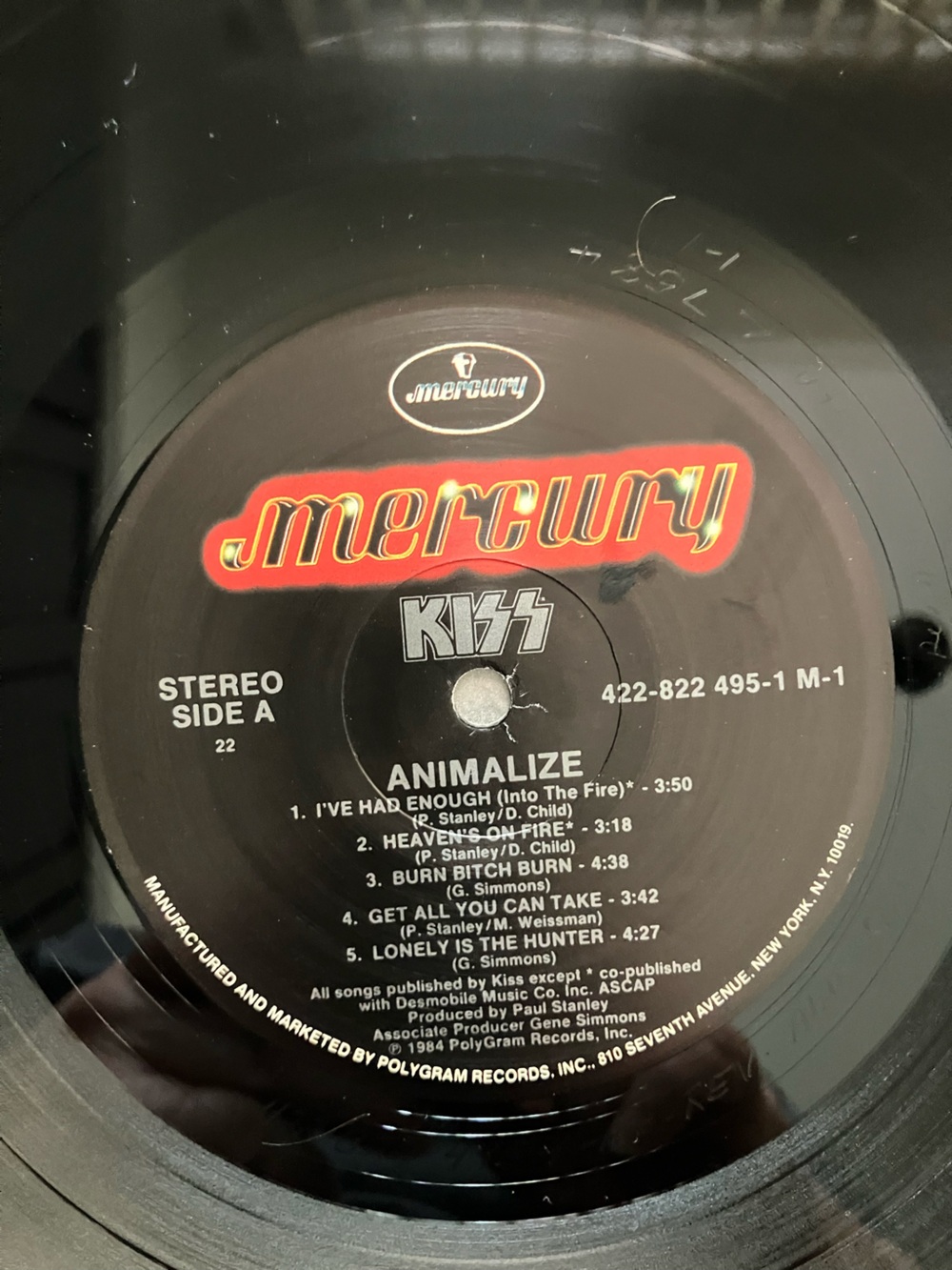 Vintage 1984 KISS “Animalize” #422-822495-1 M1 1st Pressing Vinyl - Picture 6 of 8